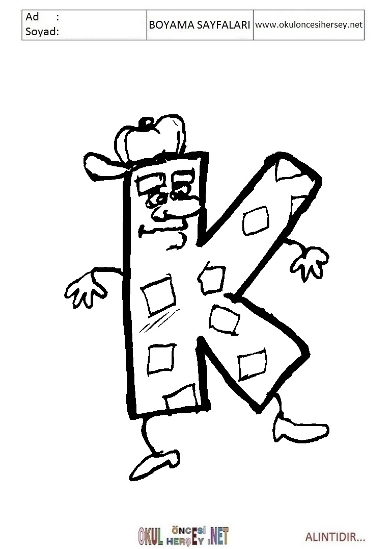 Harfler Boyama Sayfaları