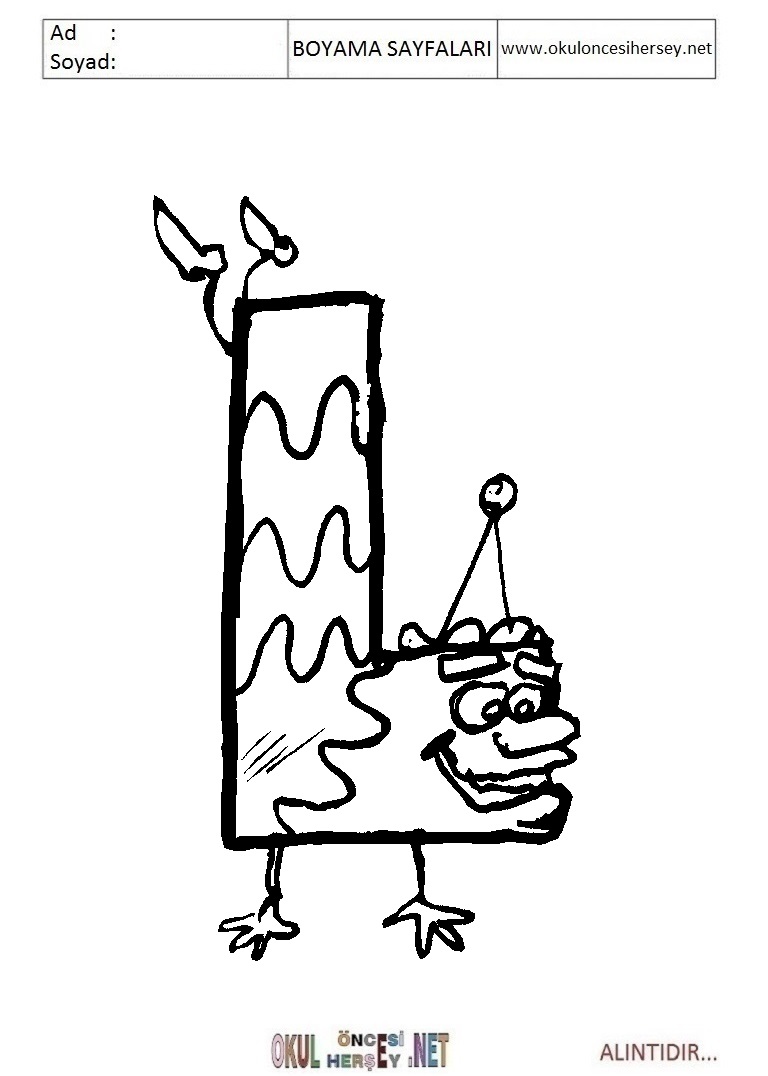 Harfler Boyama Sayfaları