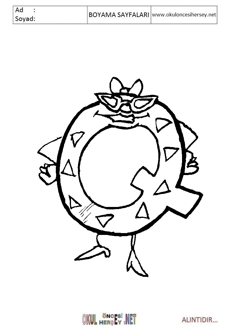 Harfler Boyama Sayfaları