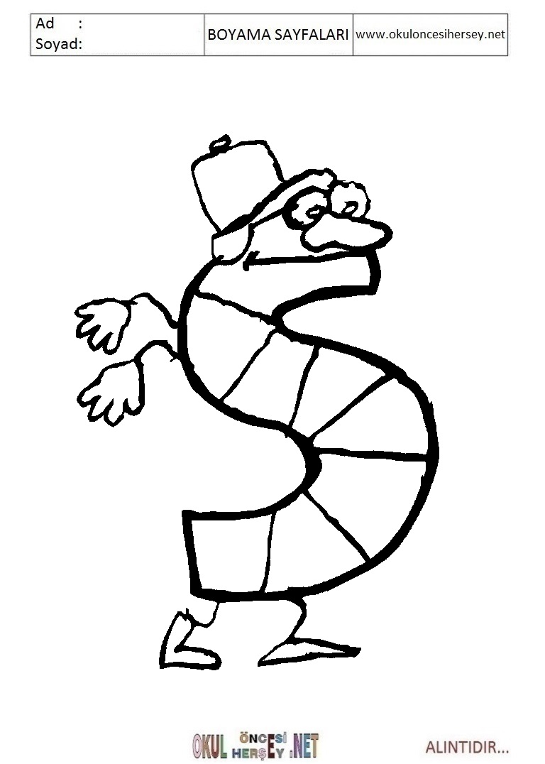 Harfler Boyama Sayfaları