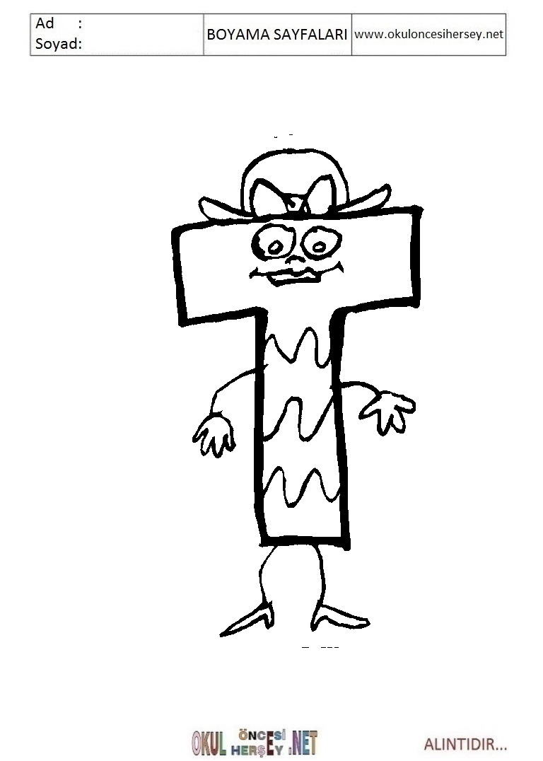 Harfler Boyama Sayfaları