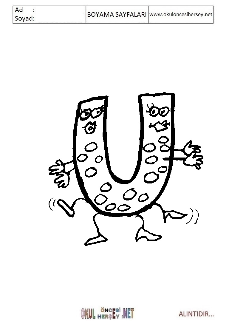 Harfler Boyama Sayfaları