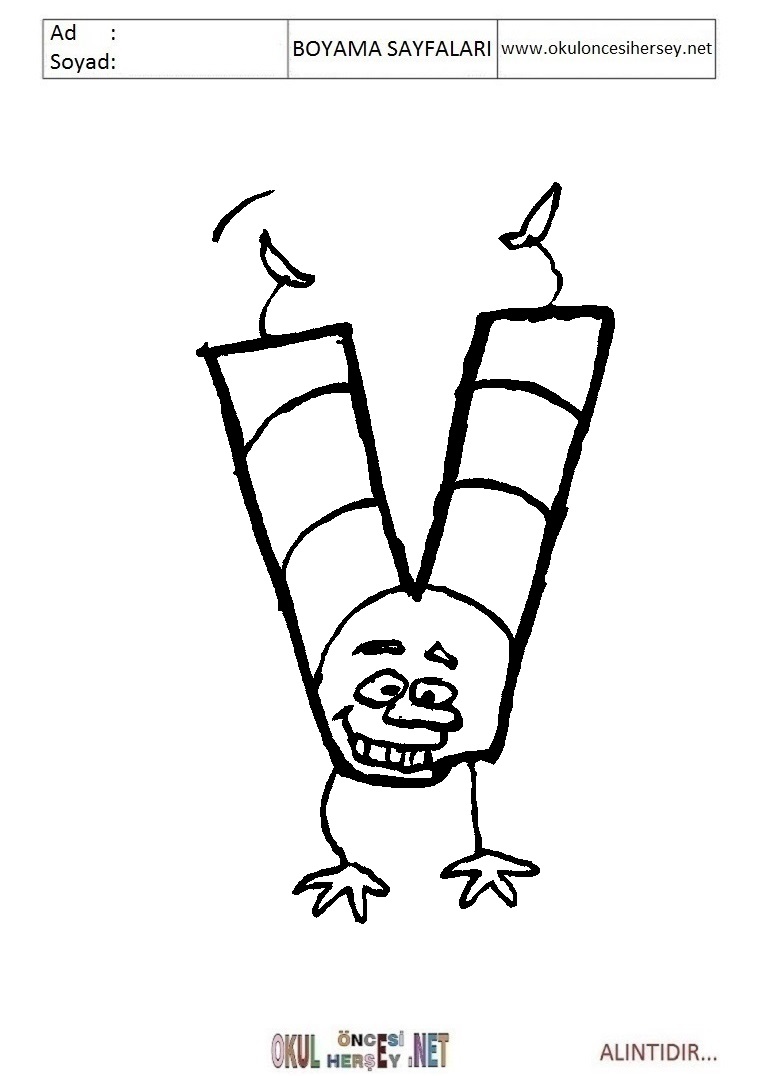 Harfler Boyama Sayfaları