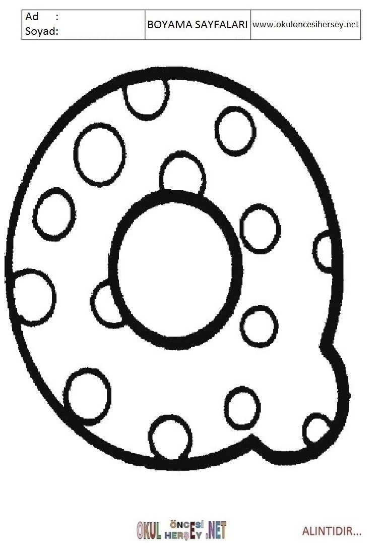 Harfler Boyama Sayfaları