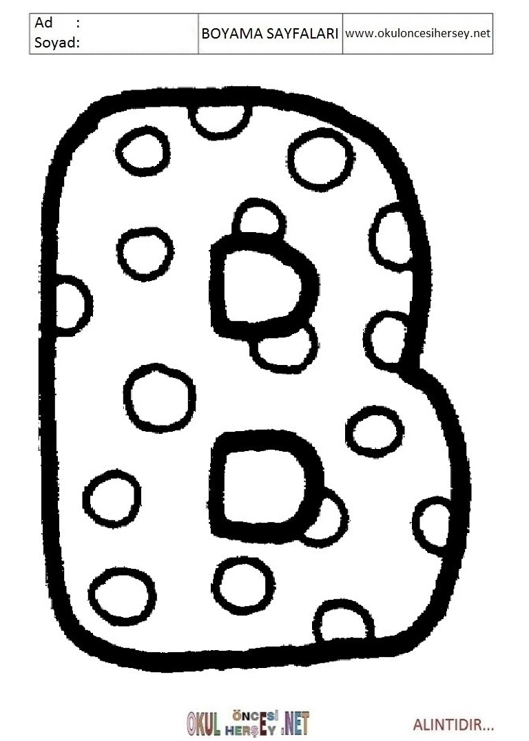 Harfler Boyama Sayfaları