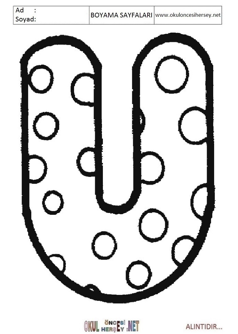 Harfler Boyama Sayfaları