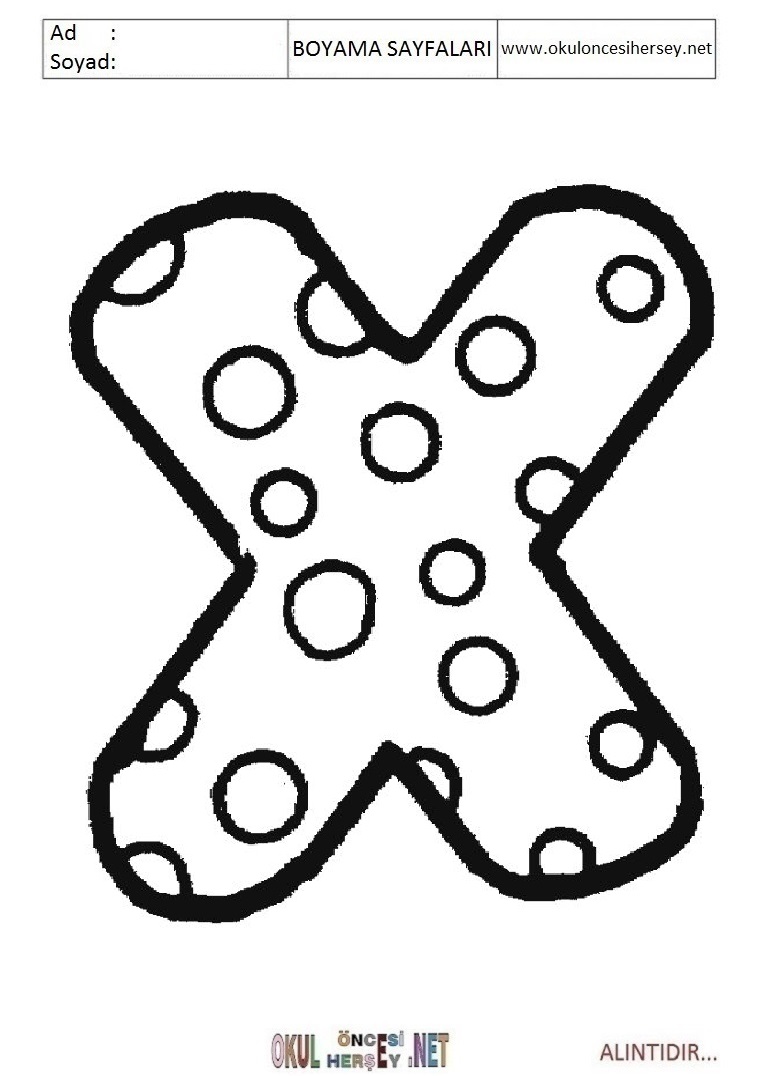 Harfler Boyama Sayfaları