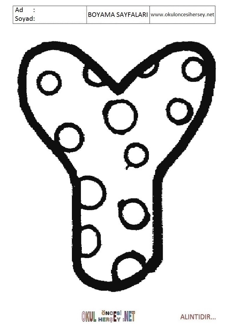 Harfler Boyama Sayfaları