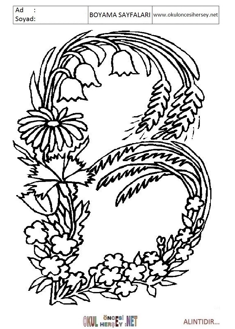 Harfler Boyama Sayfaları