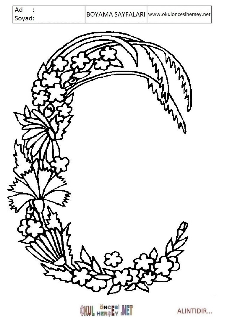 Harfler Boyama Sayfaları