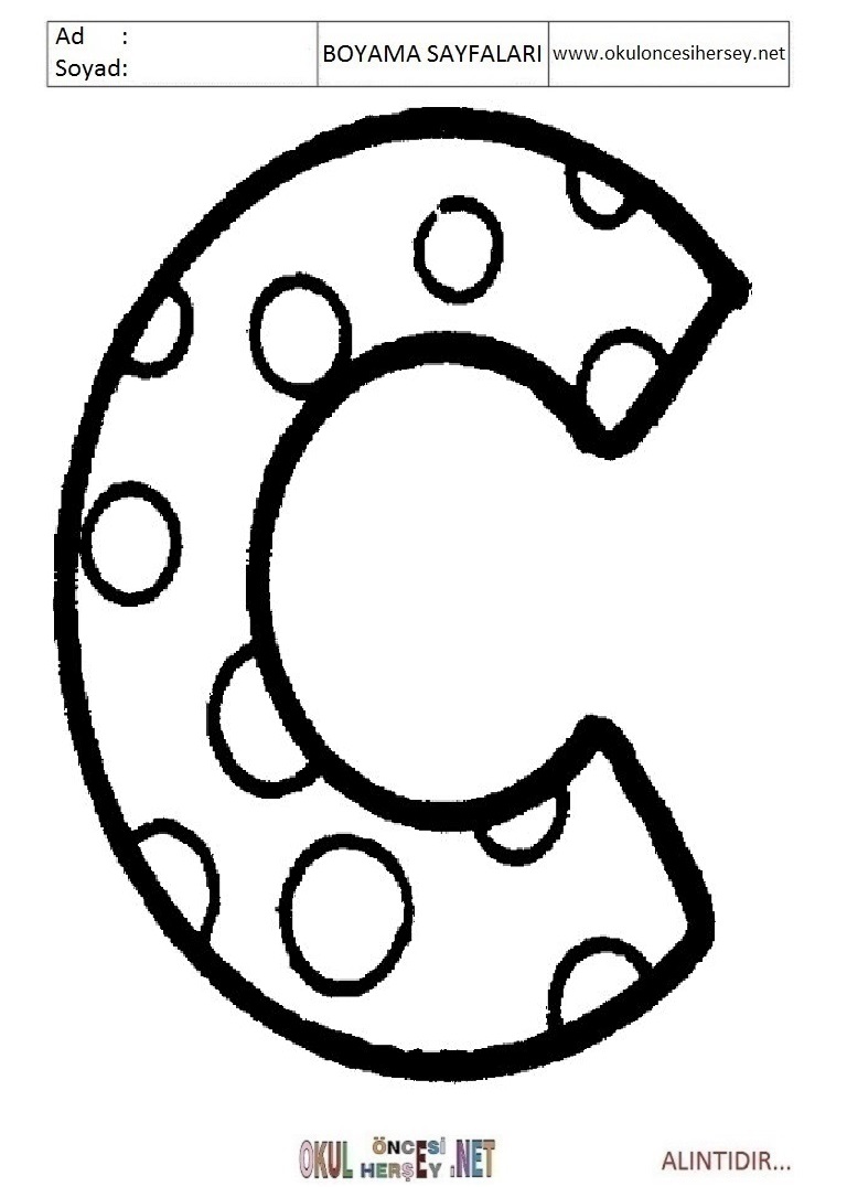 Harfler Boyama Sayfaları