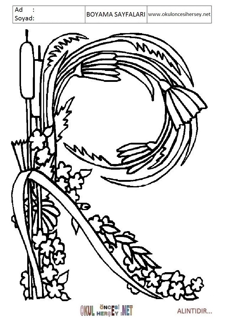 Harfler Boyama Sayfaları