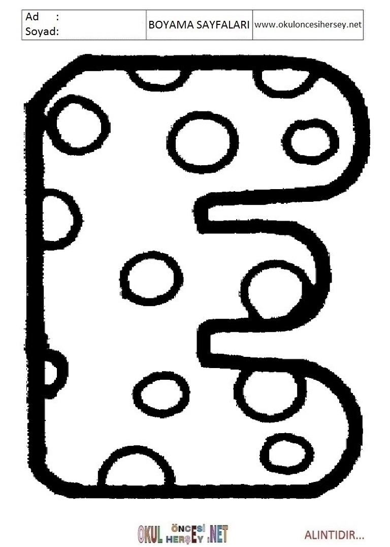 Harfler Boyama Sayfaları