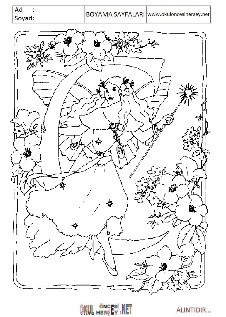 Harfler Boyama Sayfaları