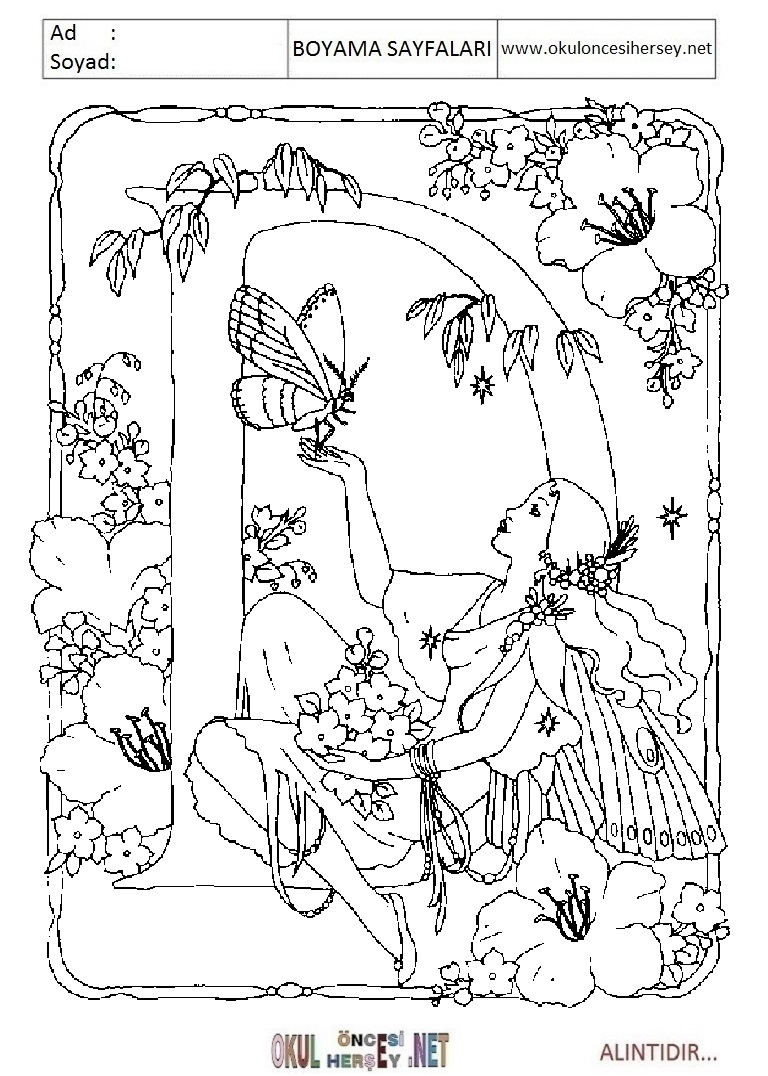 Harfler Boyama Sayfaları