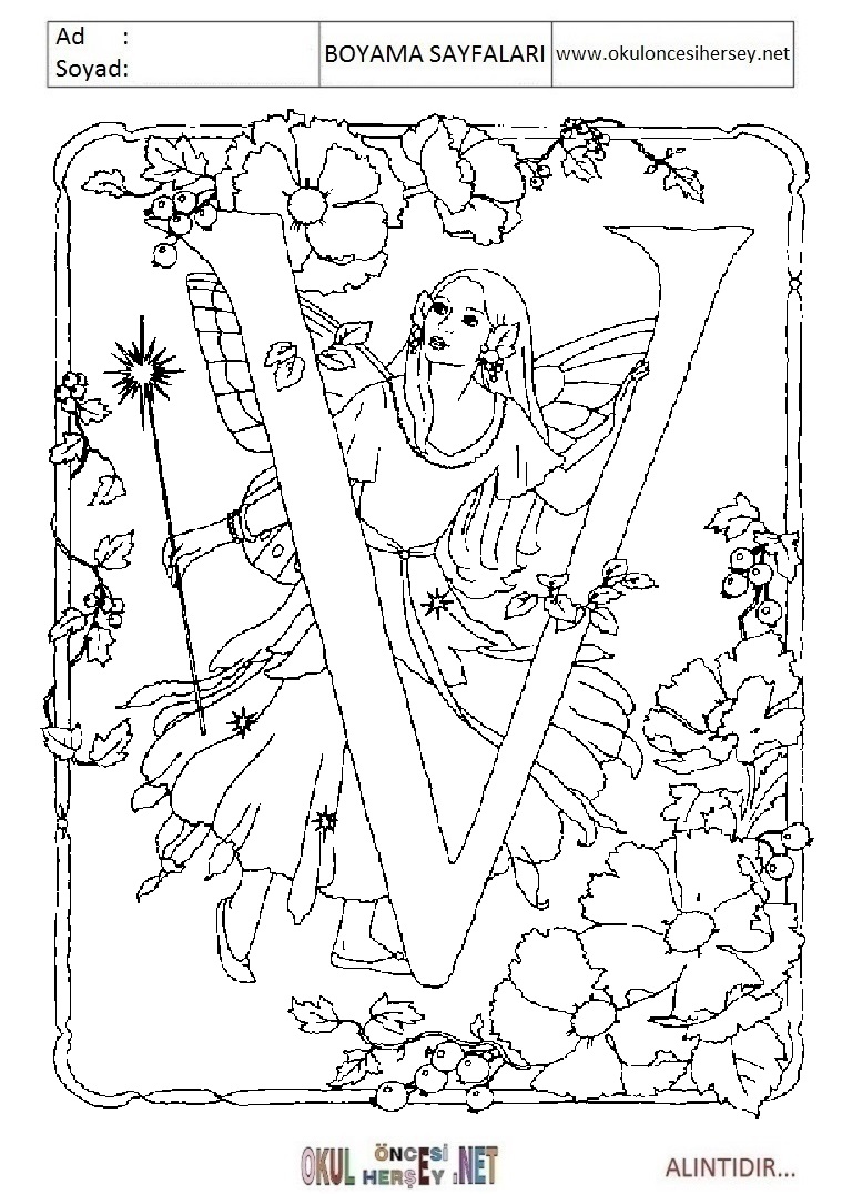 Harfler Boyama Sayfaları