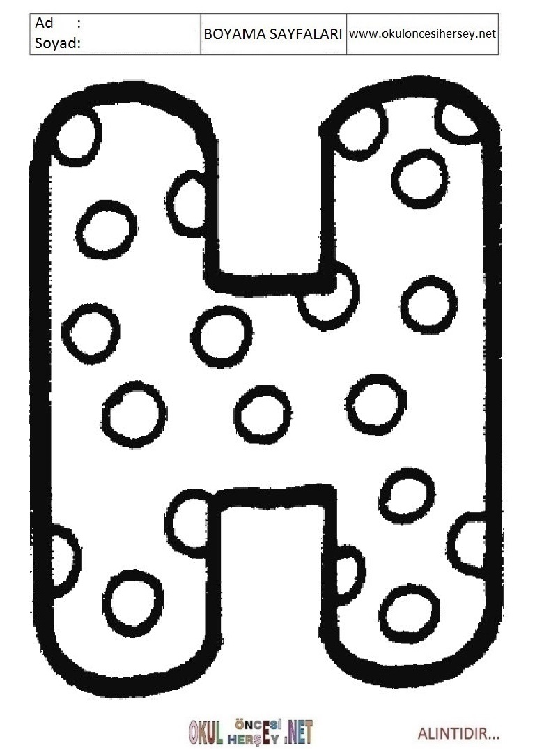 Harfler Boyama Sayfaları
