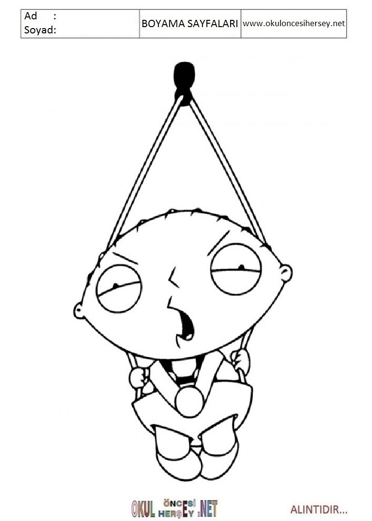Çocuklar İçin Family Guy Boyama Sayfaları 