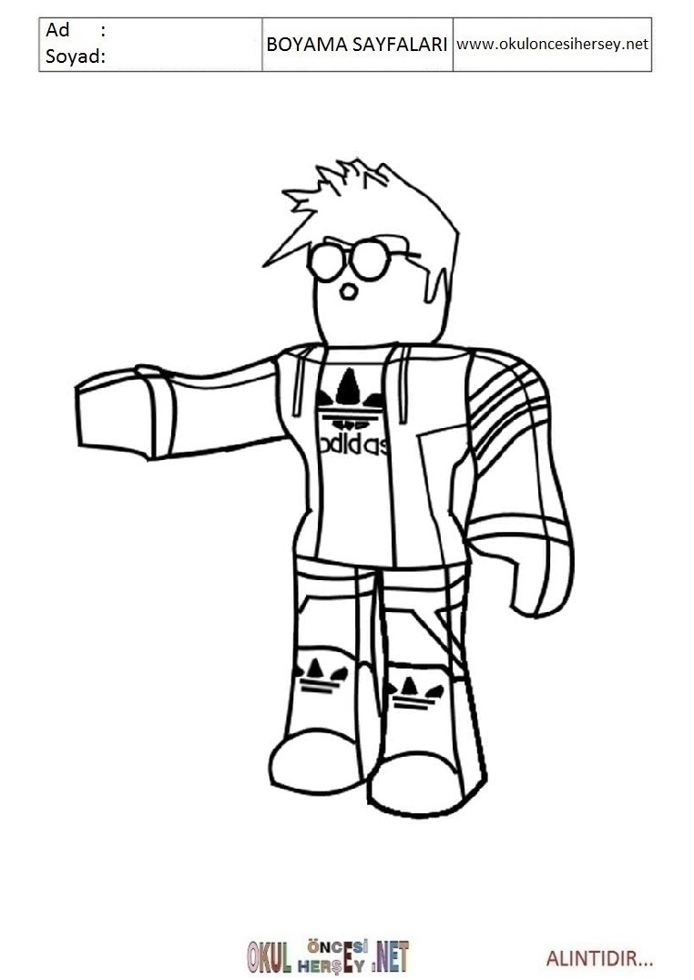 Çocuklar İçin Roblox Boyama Sayfaları 