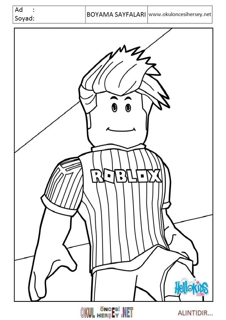 Çocuklar İçin Roblox Boyama Sayfaları 