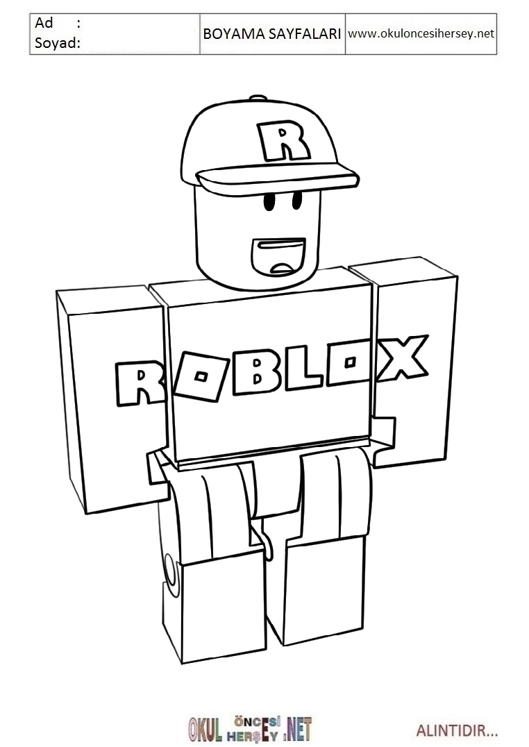 Çocuklar İçin Roblox Boyama Sayfaları 