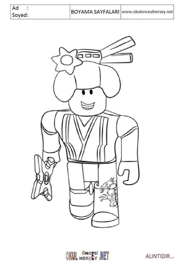 Çocuklar İçin Roblox Boyama Sayfaları 