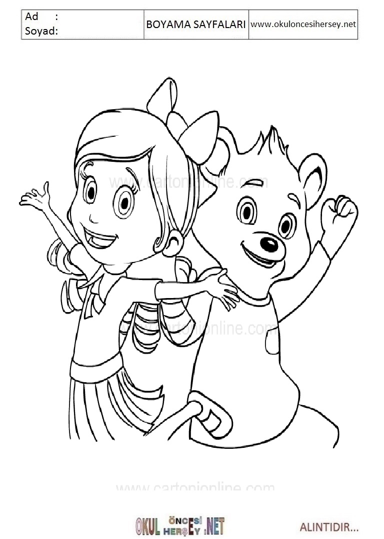 Çocuklar İçin Goldie ve Ayı Boyama Sayfaları 