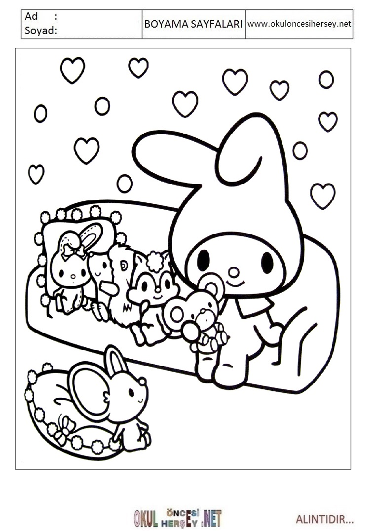Çocuklar İçin Kawaii Boyama Sayfaları 