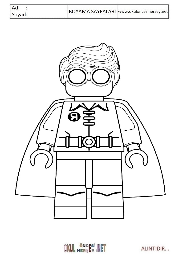 Çocuklar İçin Lego Batman Boyama Sayfaları 