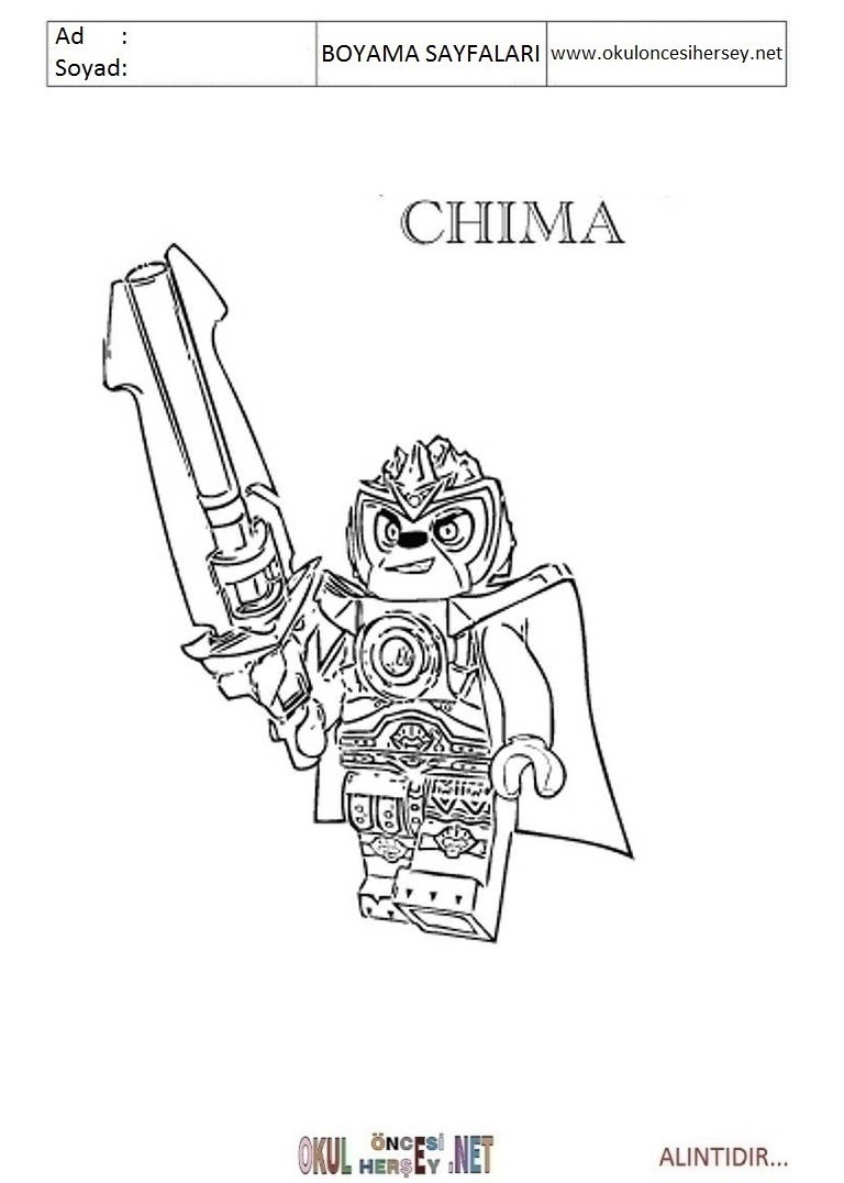 Çocuklar İçin Lego Chima Boyama Sayfaları 