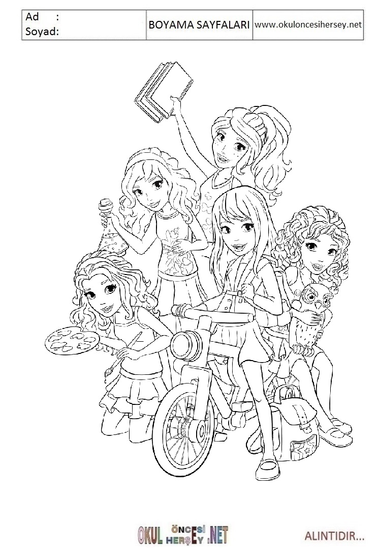 Çocuklar İçin Lego Friends Boyama Sayfaları 