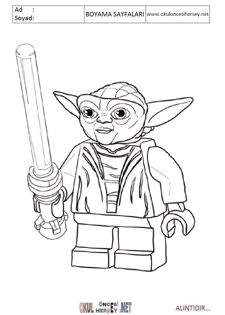 Çocuklar İçin Lego Starwars Boyama Sayfaları 