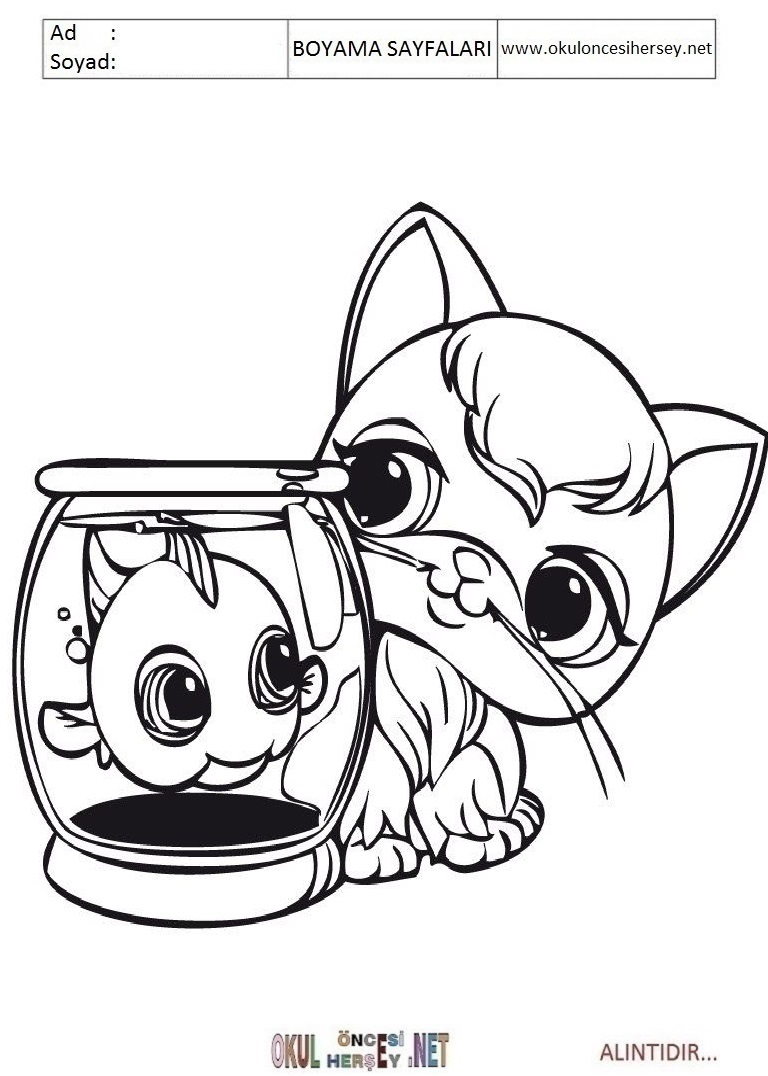 Çocuklar İçin Littlest Petshop Boyama Sayfaları 