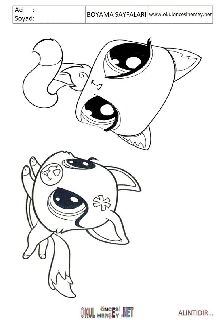 Çocuklar İçin Littlest Petshop Boyama Sayfaları 