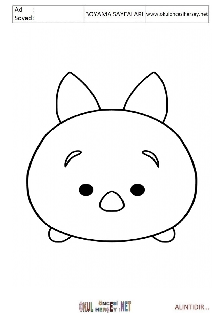 Çocuklar İçin Tsum Tsum Boyama Sayfaları 