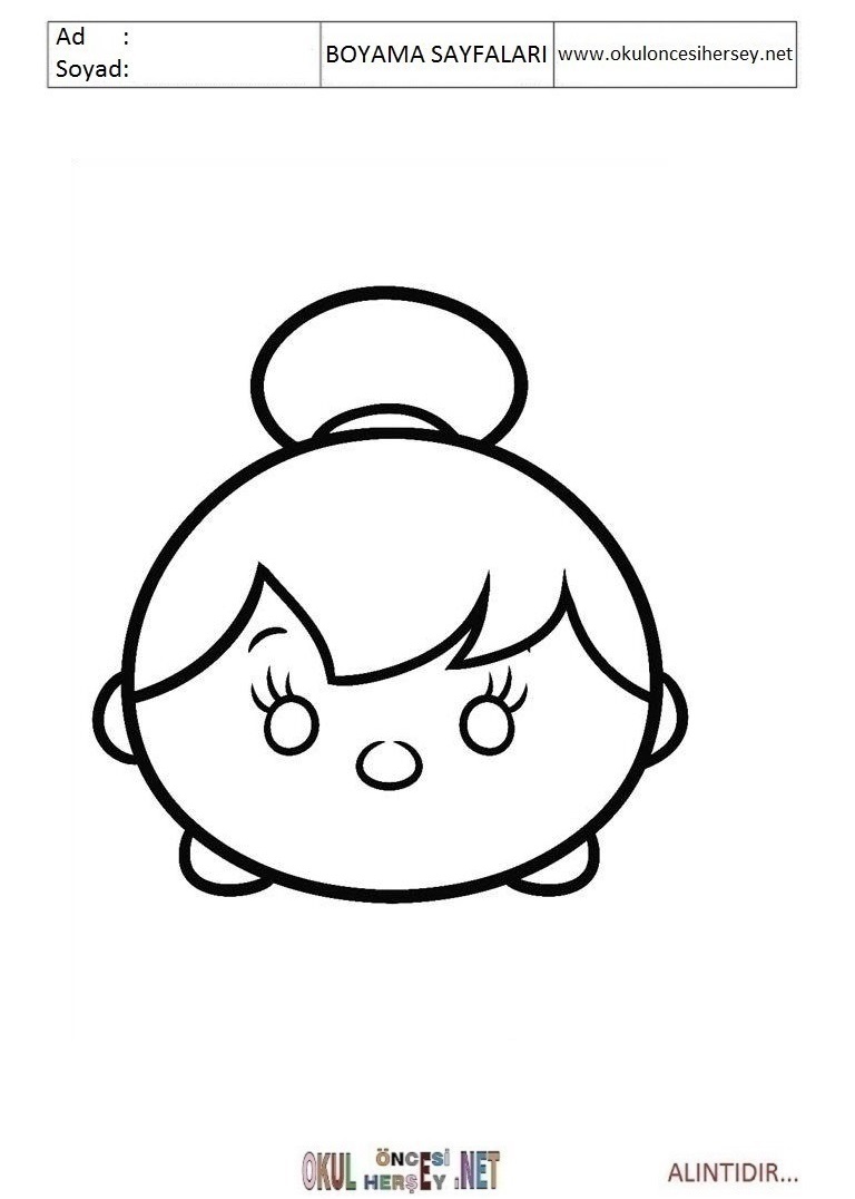 Çocuklar İçin Tsum Tsum Boyama Sayfaları 