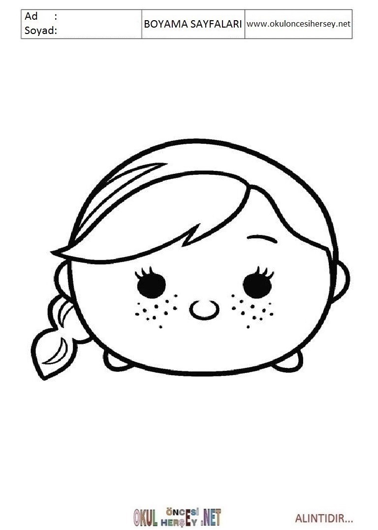 Çocuklar İçin Tsum Tsum Boyama Sayfaları 