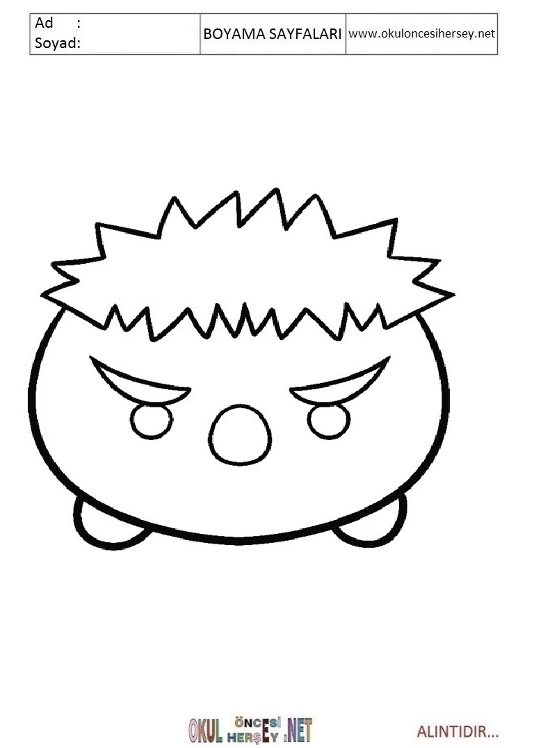Çocuklar İçin Tsum Tsum Boyama Sayfaları 
