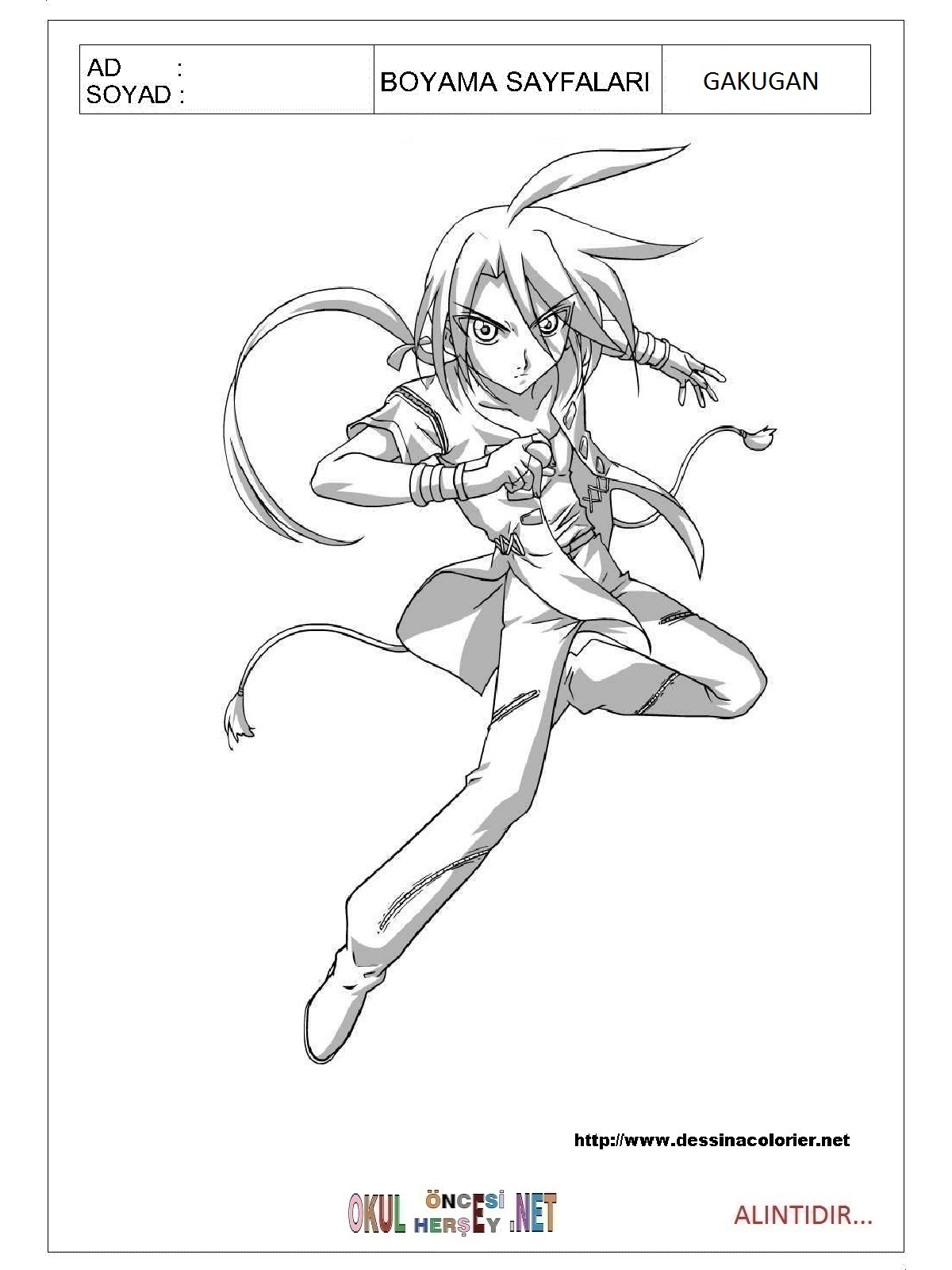 Çocuklar İçin Bakugan Boyama Sayfaları 