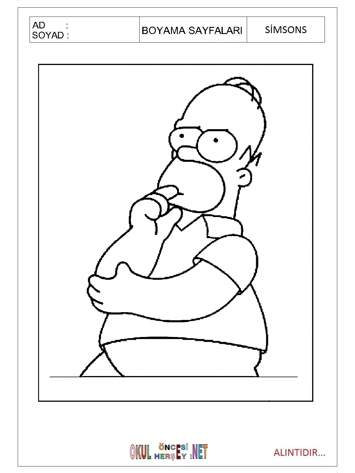 Simpsonlar boyama sayfaları