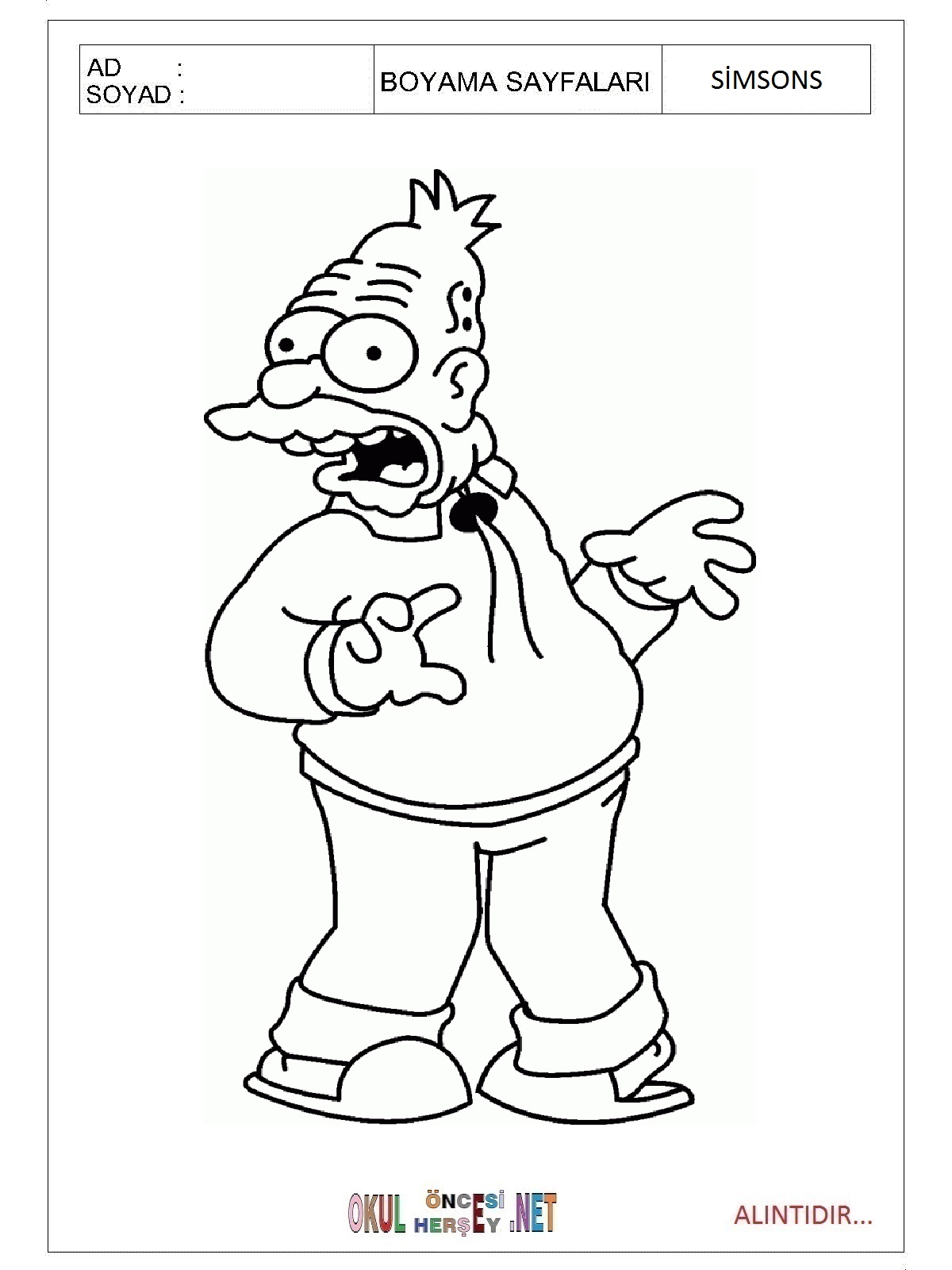 Simpsonlar boyama sayfaları
