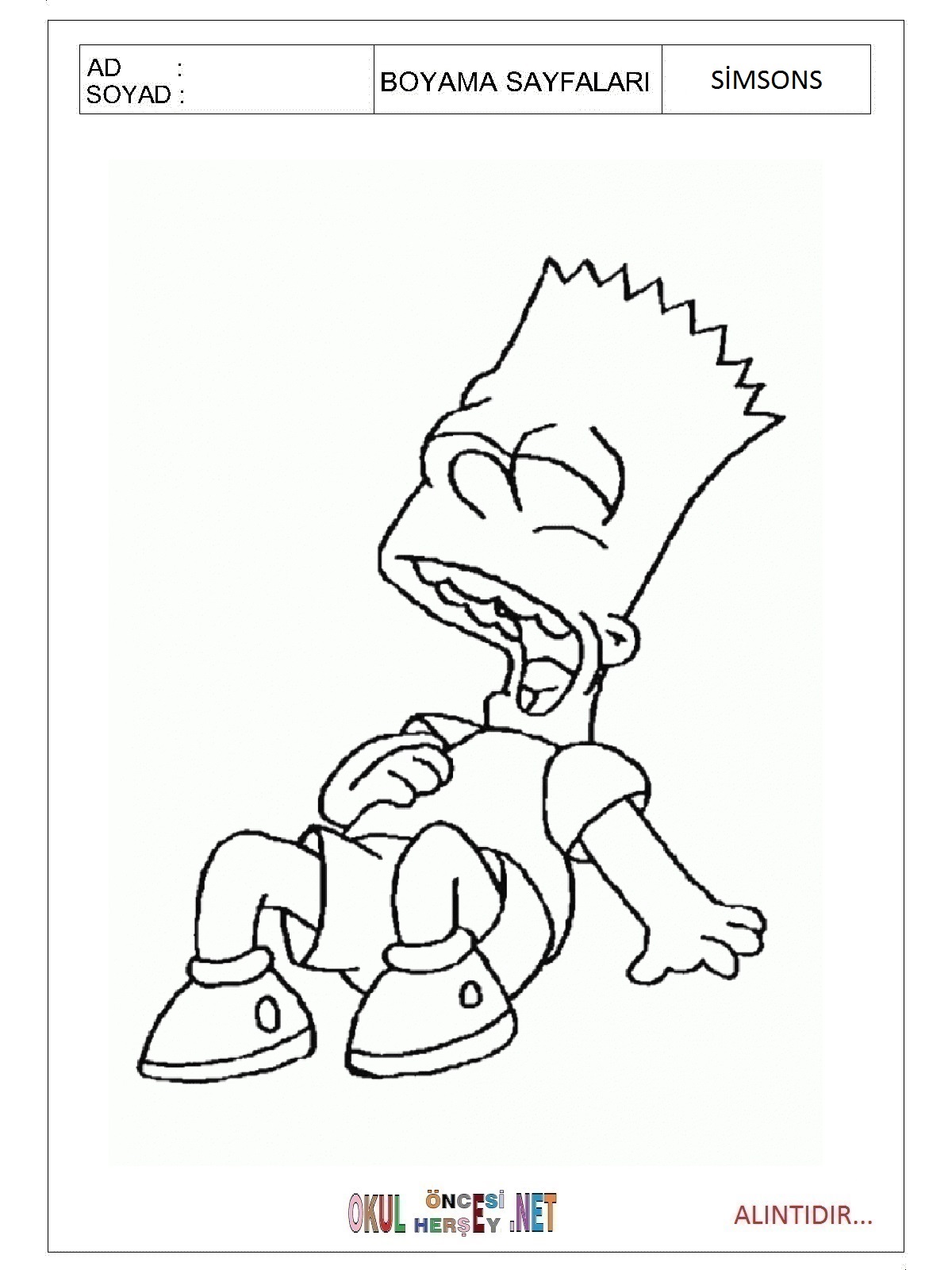 Simpsonlar boyama sayfaları