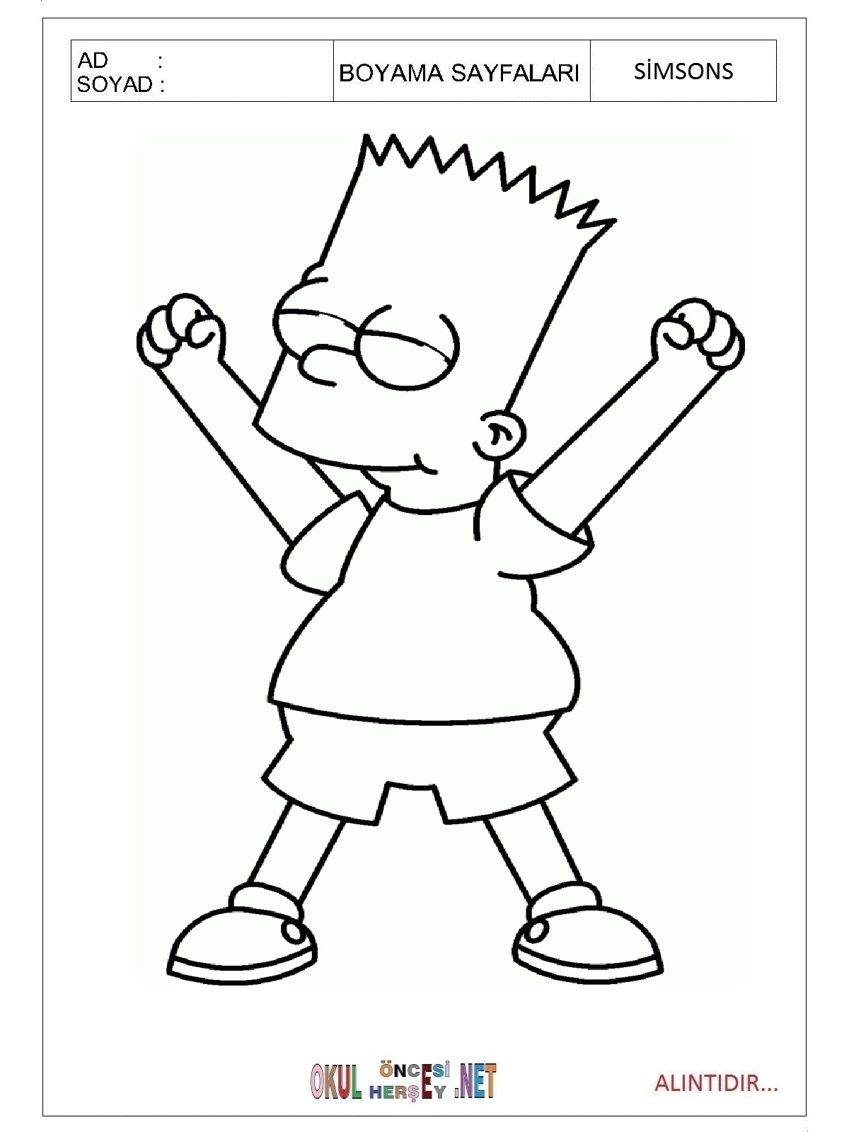 Simpsonlar boyama sayfaları