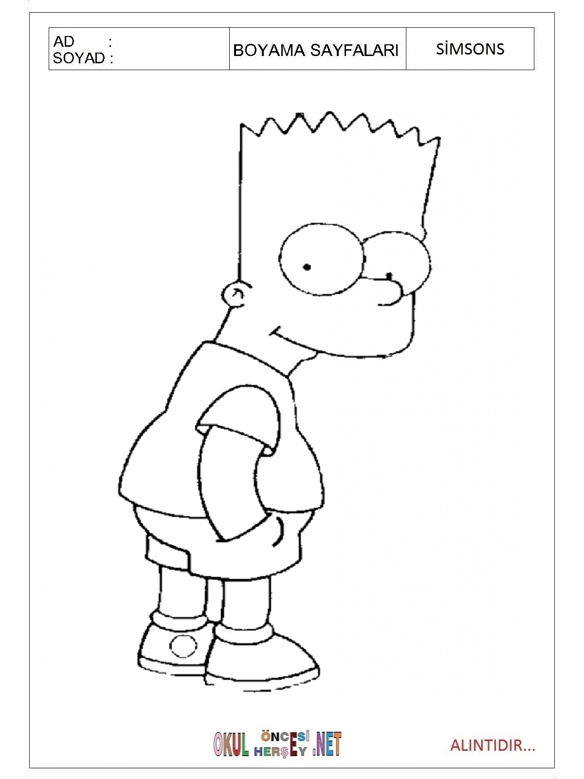 Simpsonlar boyama sayfaları