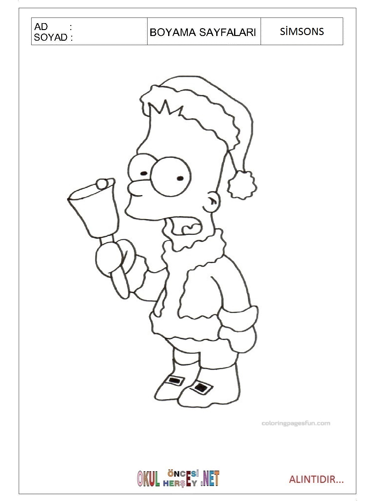Simpsonlar boyama sayfaları
