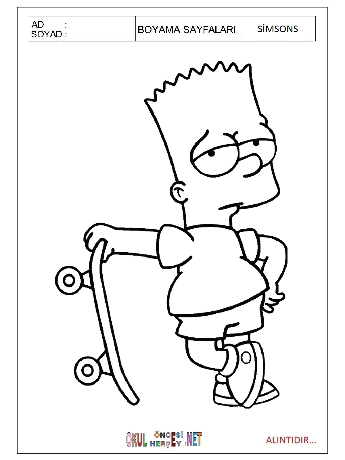 Simpsonlar boyama sayfaları