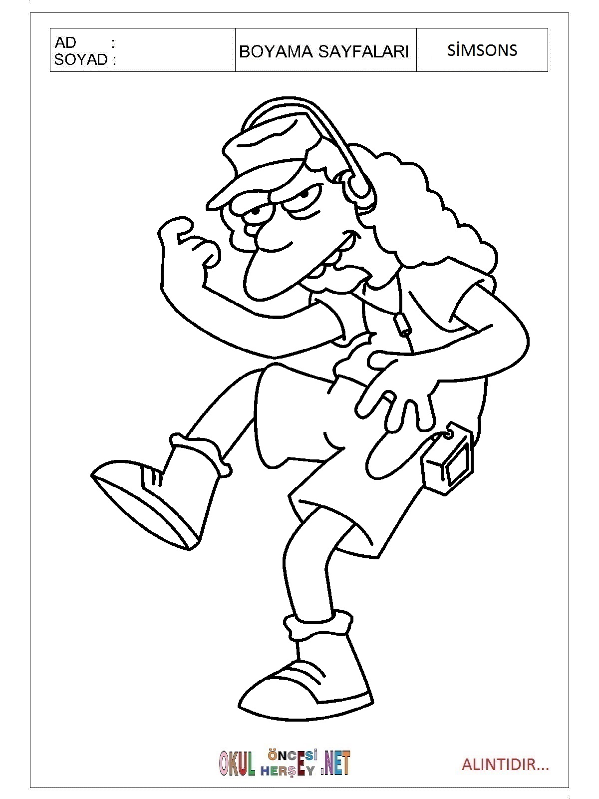 Simpsonlar boyama sayfaları