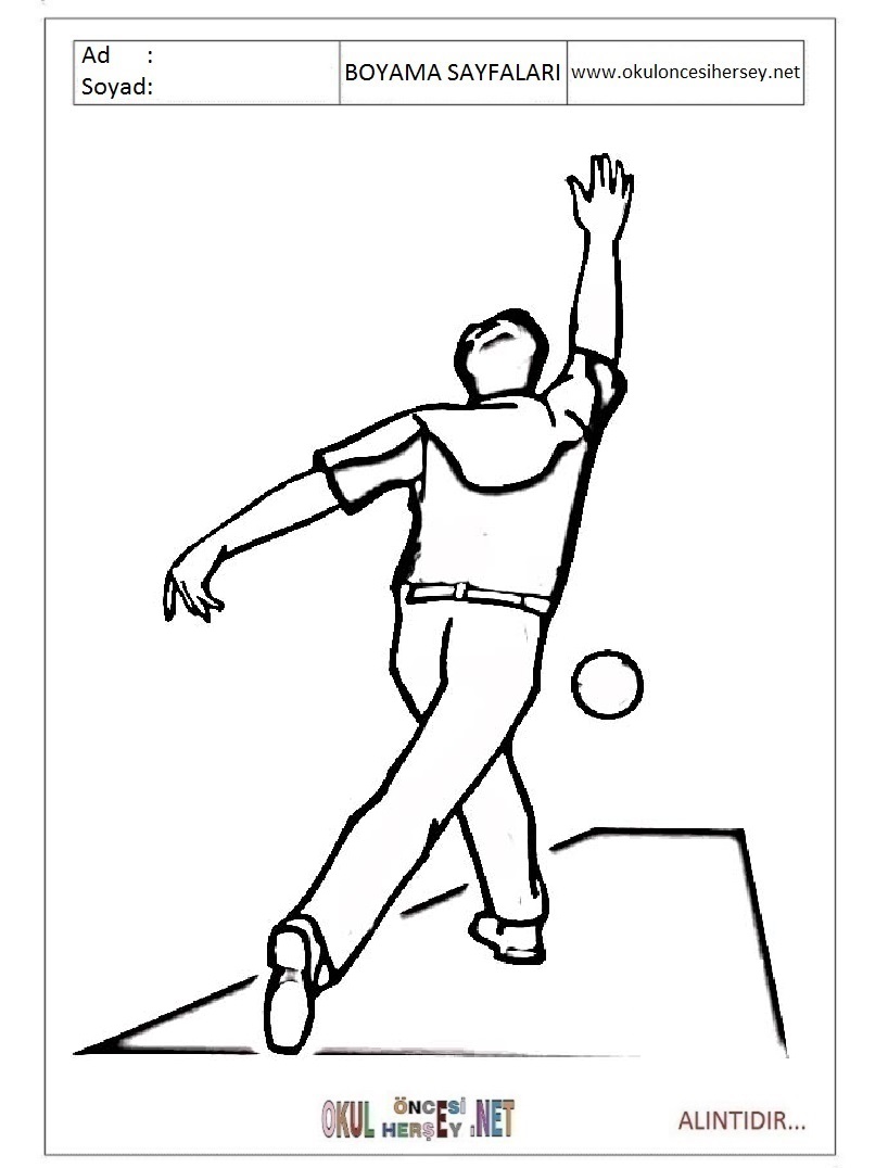 Çocuklar İçin Bowling Boyama Sayfaları 
