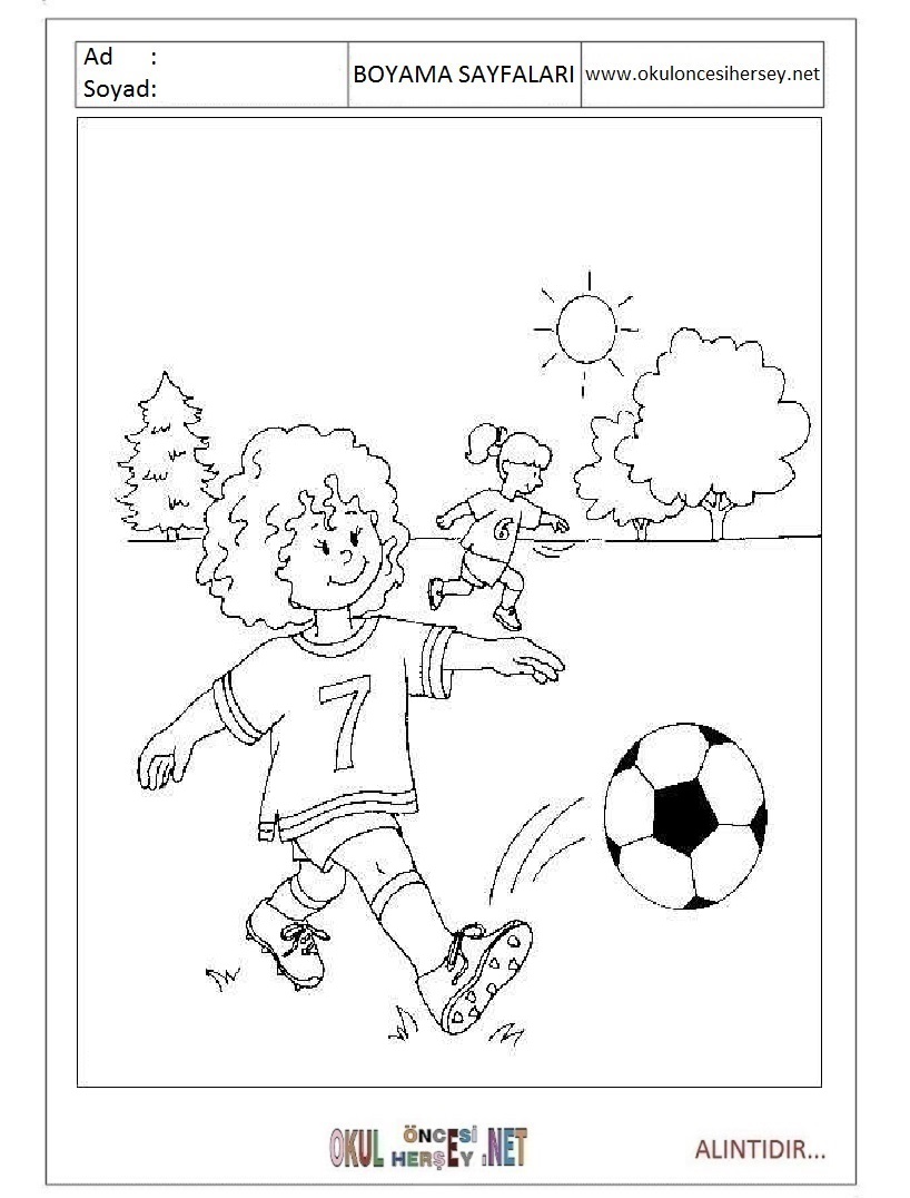 Çocuklar İçin Futbol Boyama Sayfaları 