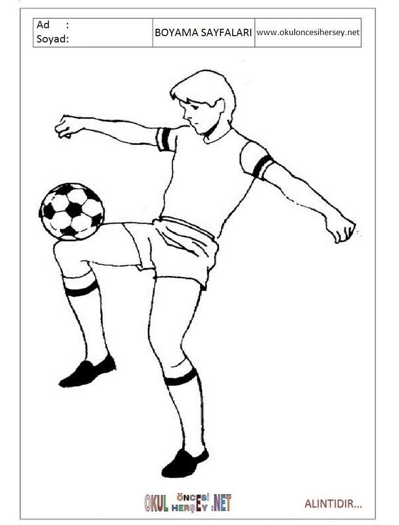 Çocuklar İçin Futbol Boyama Sayfaları 